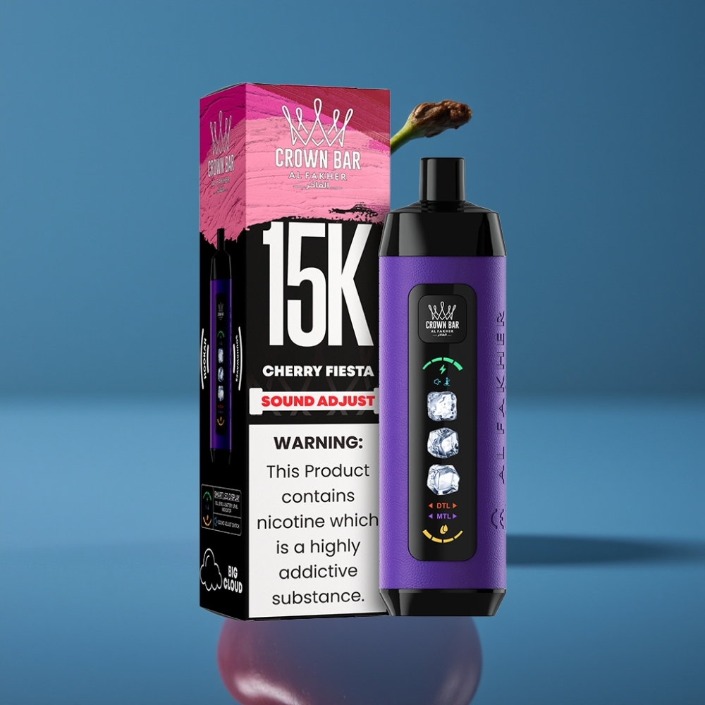 Al Fakher 15k Ice Adjust Clouds Disposable Cherry Fiesta – 15000 pufova, LED zaslon, 33.1x121.2mm