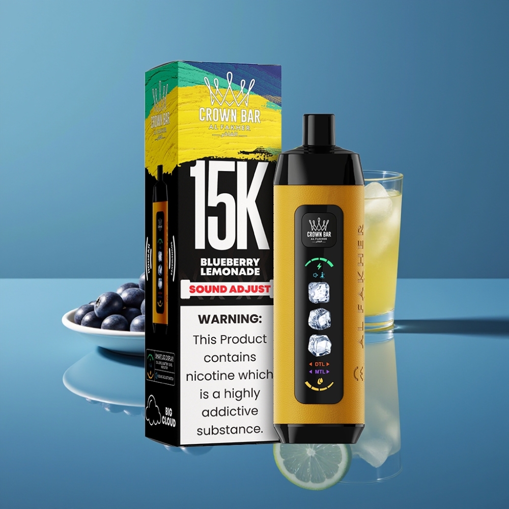 Al Fakher 15k Ice Adjust Clouds Disposable Device – Borovnica Limunada (15000 čađi, LED zaslon, 22ml tekućine)