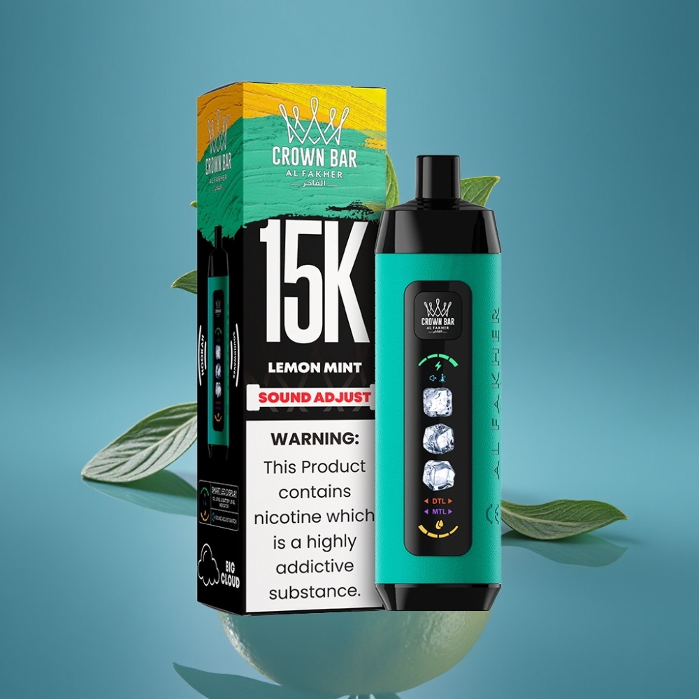 Al Fakher 15k Ice Adjust Clouds Disposable Ledni Limun Metvica 15000 Puffova 22ml 850mAh Tip-C Mrežasti Svitak