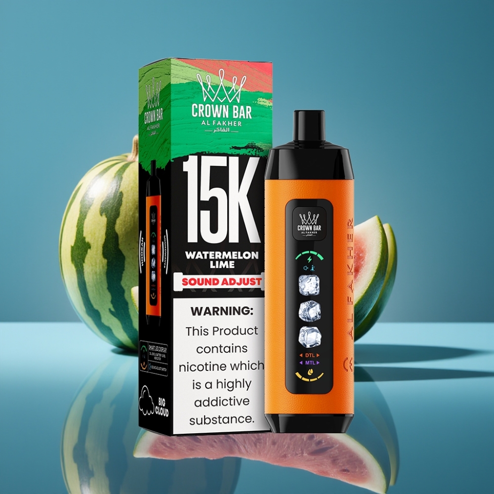 Al Fakher 15k Ice Adjust Clouds Disposable Lubenica Limeta 15000 Puffova LED Ekran 33mm