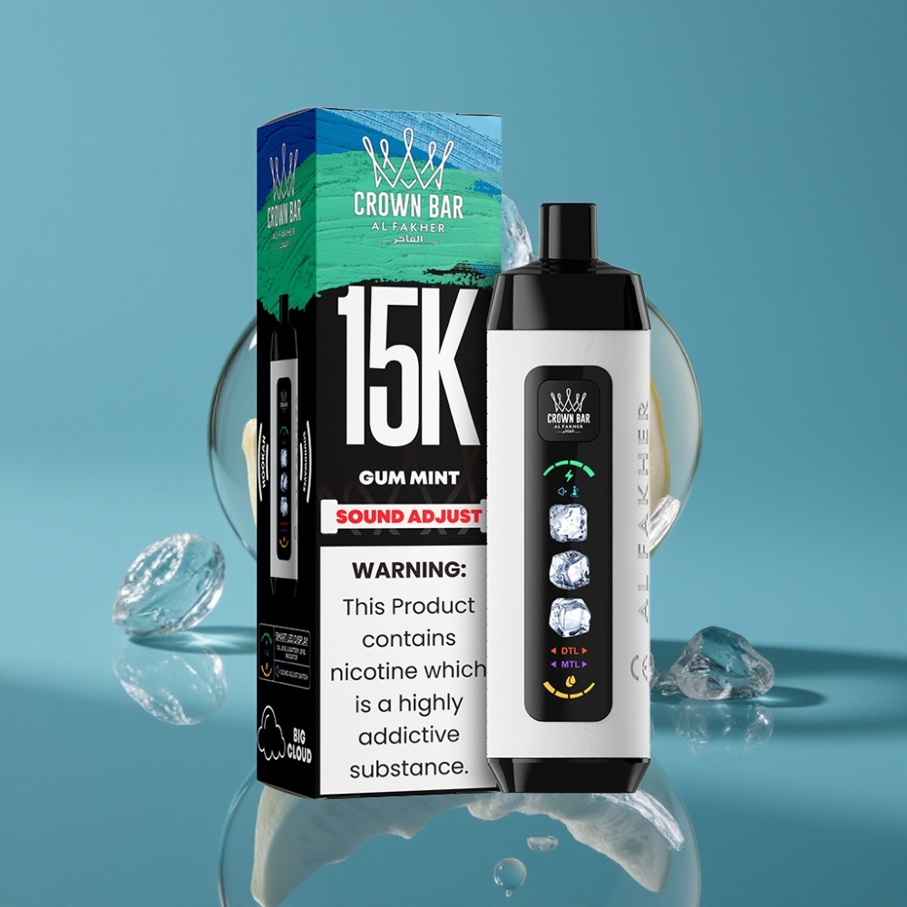 Al Fakher 15k Ice Adjust Oblaci Jednokratni Uređaj 15000 Puffova LED zaslon 22ml Žvakaća Meta