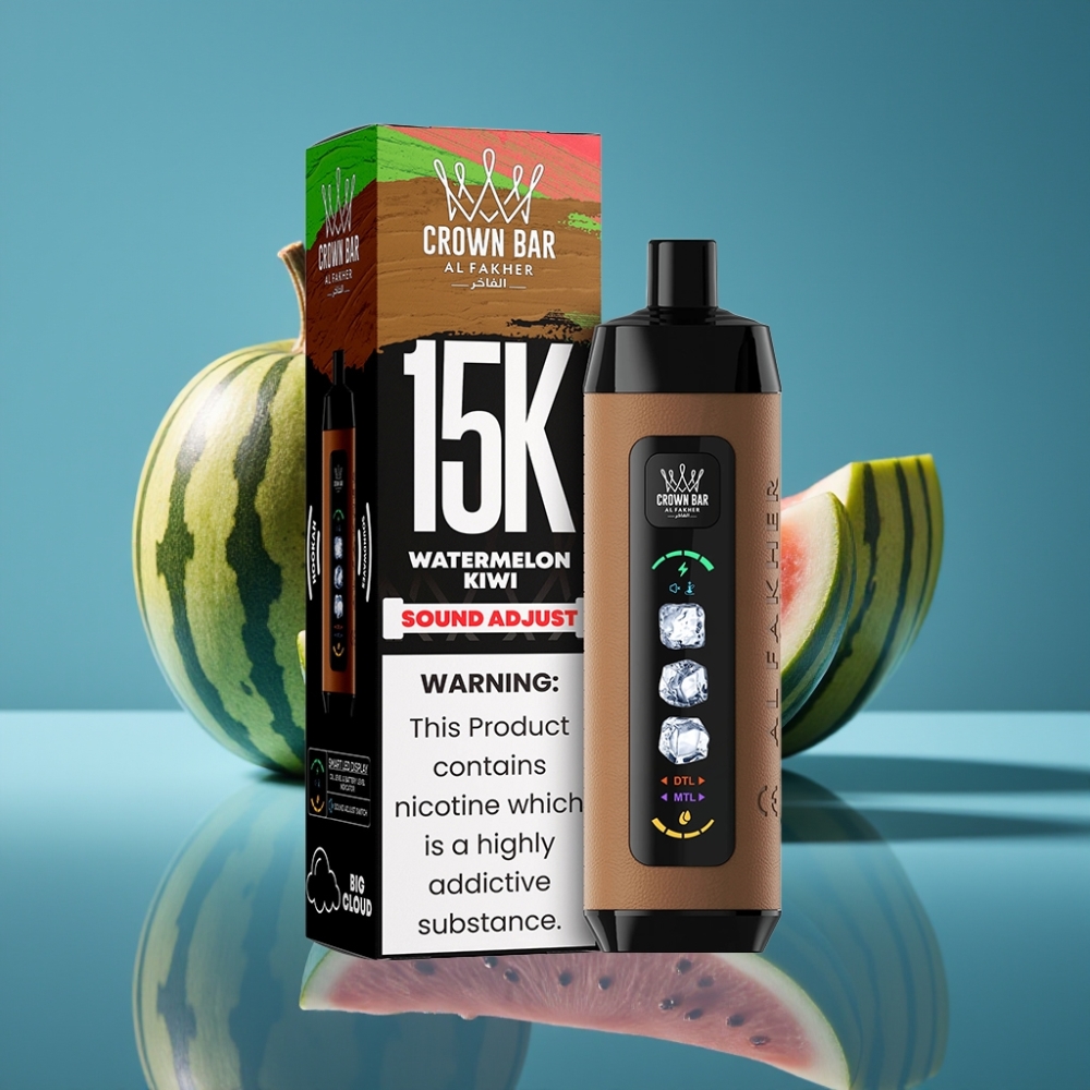 Al Fakher 15k Led Display Tipka Oblak Disposable 33mm 15000 Puffova Lubenica Kiwi