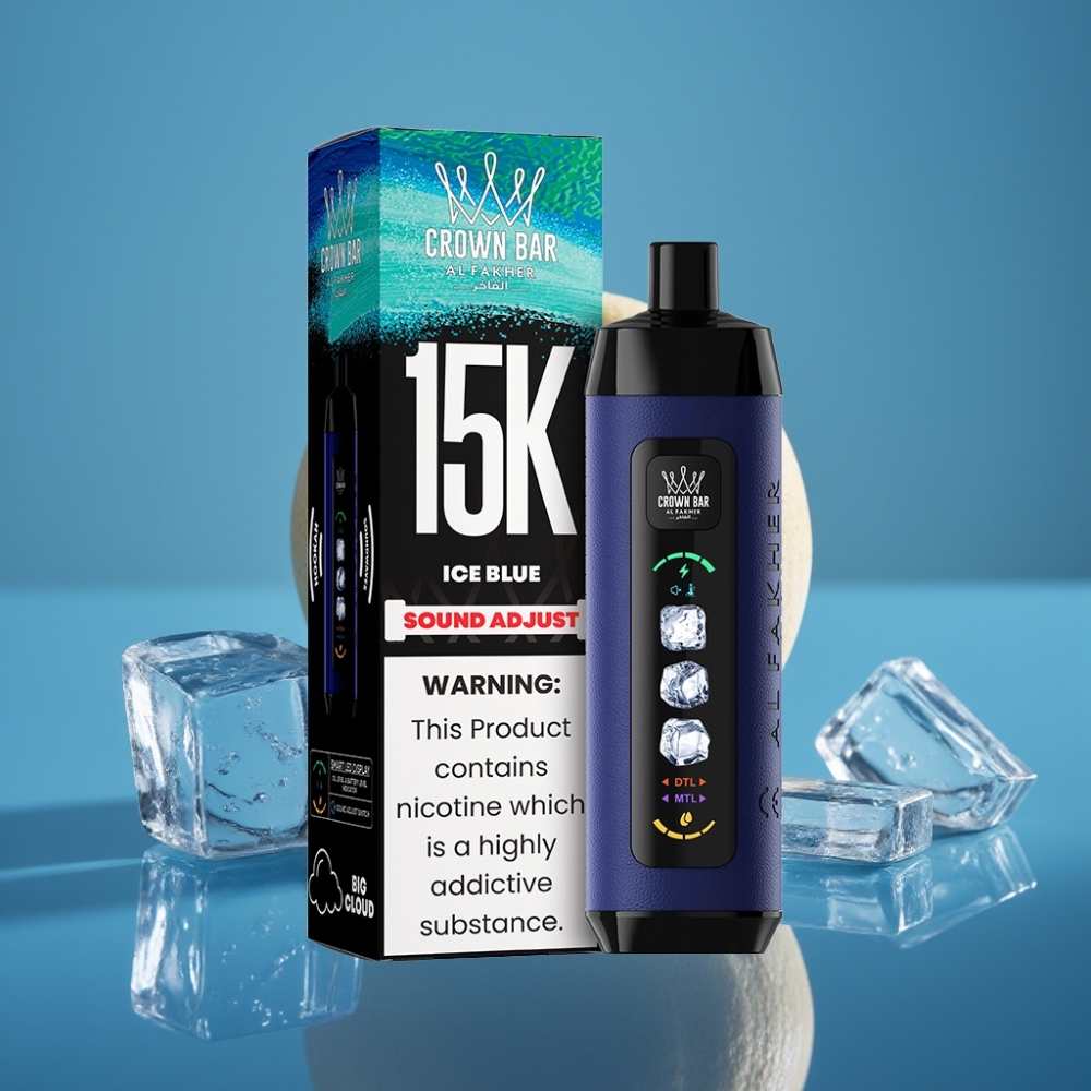 Al Fakher 15k Ledeni Oblaci Disposable 15000 Puffova 22ml LED Display Ice Blue