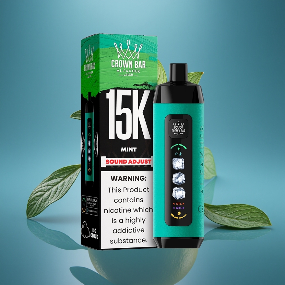 Al Fakher 15k Ledni Oblak Jednokratni Uređaj s LED zaslonom – Menta