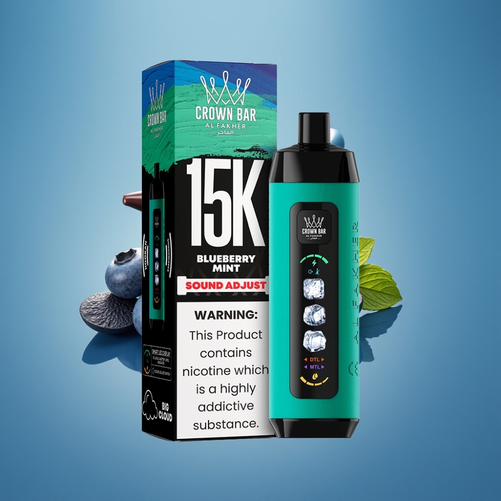 Al Fakher 15k Oblačići Led Blueberry Mint Disposable Device 15000 čađi 22ml 5mg/m