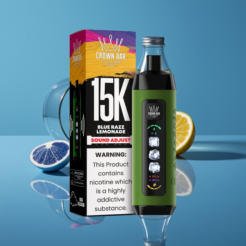 Al Fakher 15k Oblačići Ledeni Blue Razz Limunada – 15000 ponavljanja, LED zaslon, 22ml