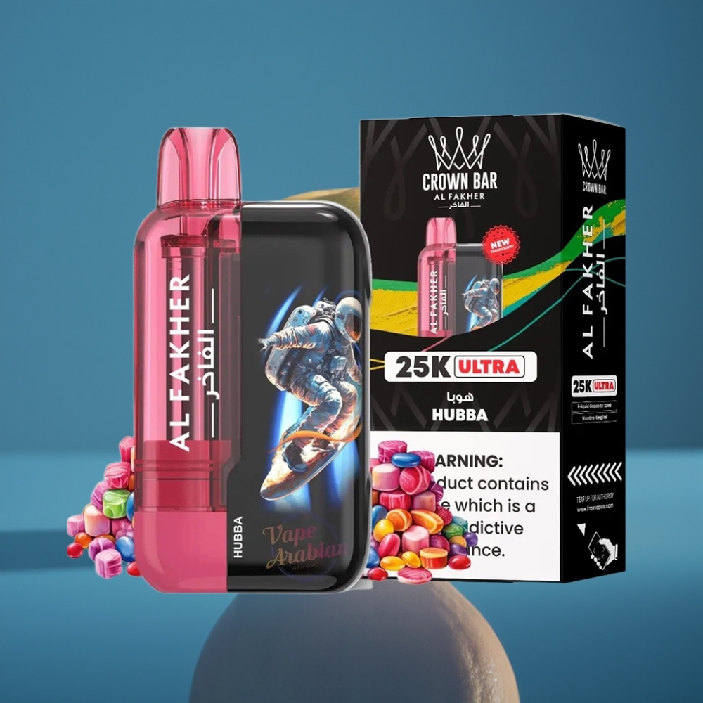 Al Fakher Crown Bar Ultra 25K Disposable Vape Hubba – 22ml, Tip-C punjenje, Mesh Coil
