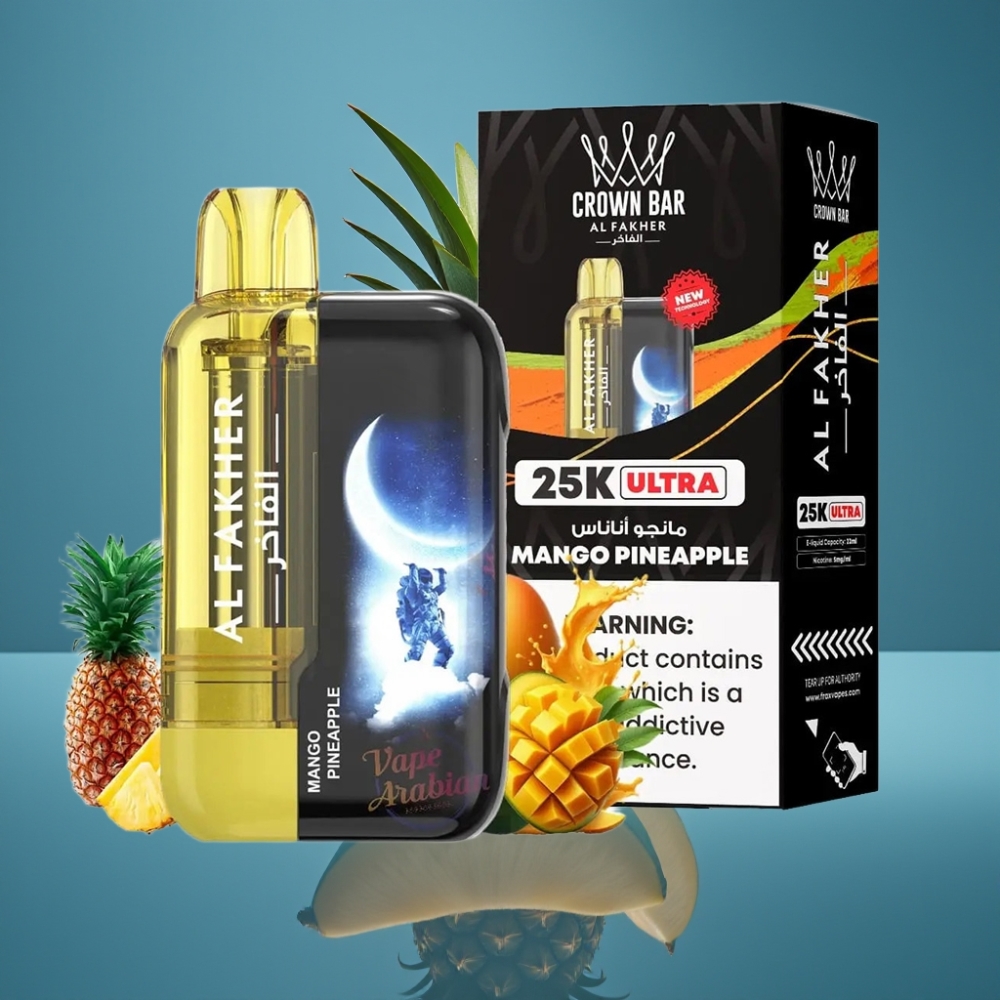Al Fakher Crown Bar Ultra 25K Disposable Vape Mango Ananas (22ml, 50mg/ml, Tip-C)