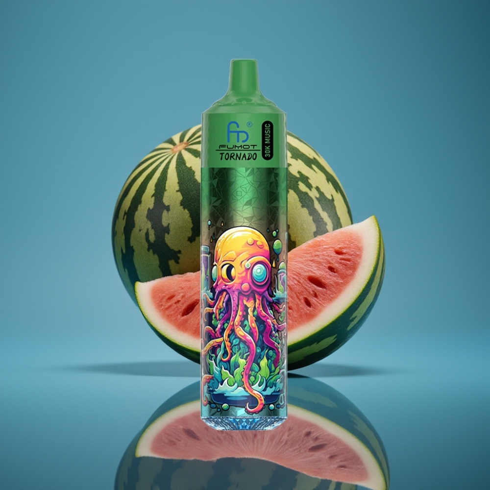 Fumot RandM Tornado 30000 Puffs 30mL Lubenica Dinja 2% 5% 1.0 Ohm Mesh 600mAh LED