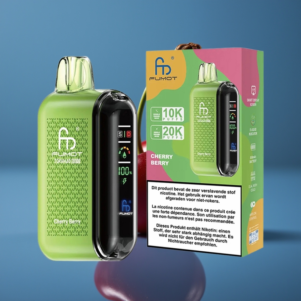 Fumot Tornado 20000 Puffs Dual Mesh Cherry Berry Disposable Vape