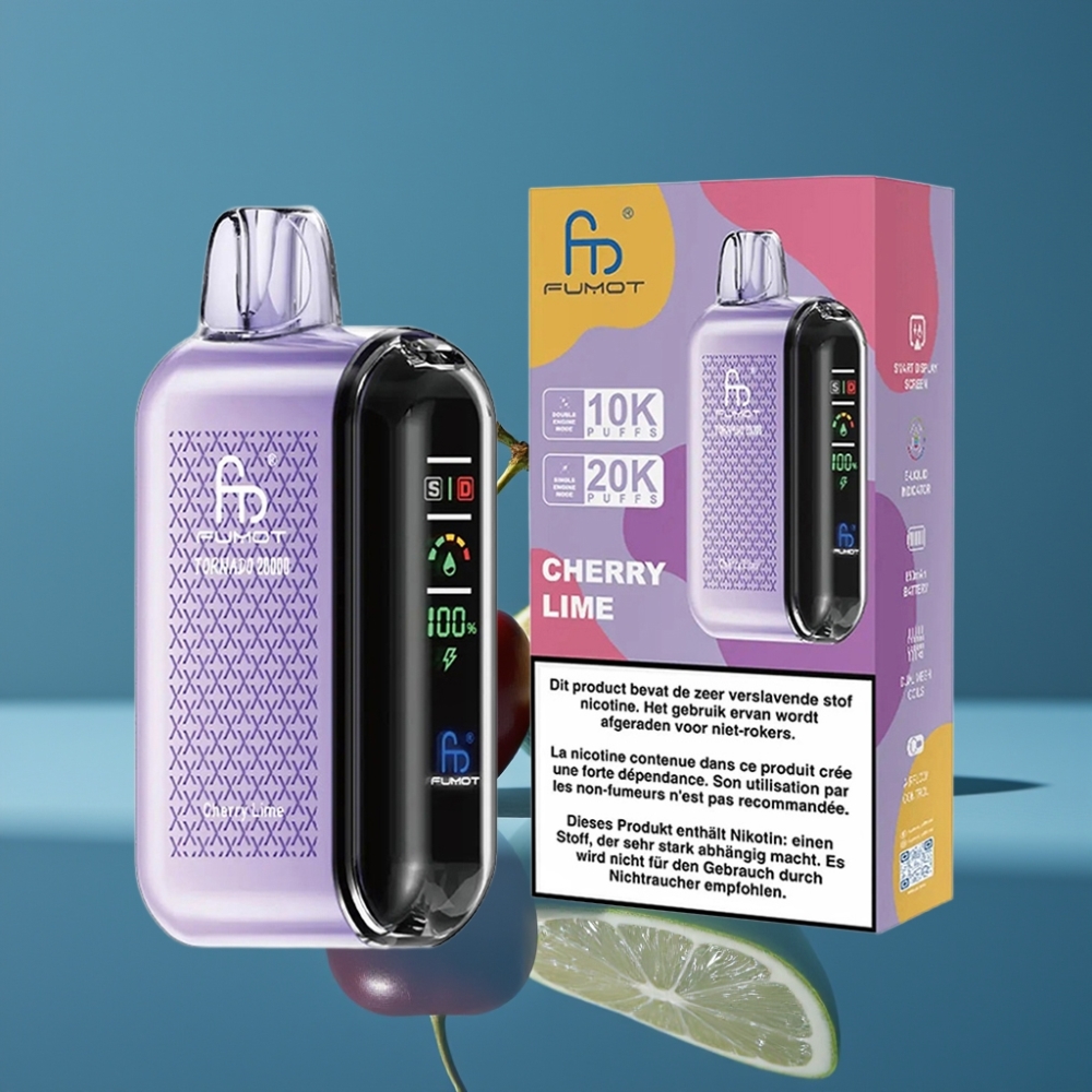 Fumot Tornado 20000 Puffs Dual Mesh Cherry Limeta