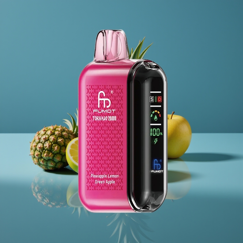 Fumot Tornado 20000 Puffs Dual Mesh Coil 20ml Ananas Limun Zelena Jabuka