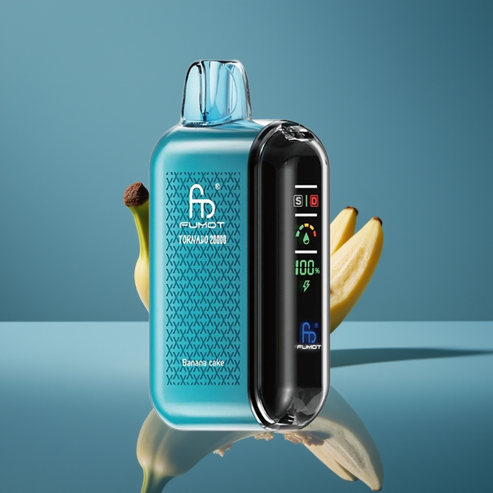Fumot Tornado 20000 Puffs Dual Mesh Coil Bananin Kolač 20ml E-liquid