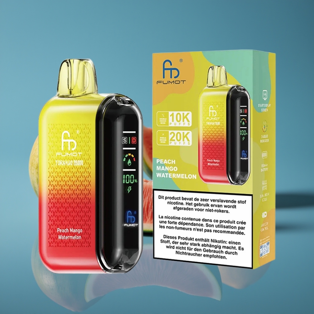 Fumot Tornado 20000 Puffs Dual Mesh Coil Breskva Mango Lubenica