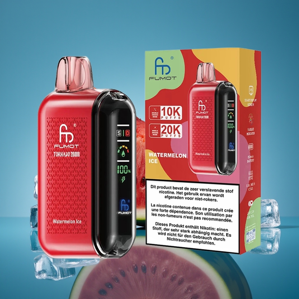 Fumot Tornado 20000 Puffs Dual Mesh Coil Lubenica Led Disposable Vape