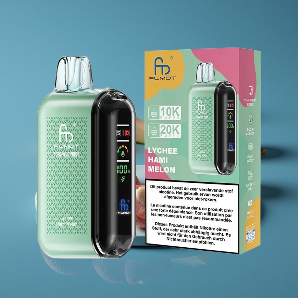 Fumot Tornado 20000 Puffs Dual Mesh Coil Lychee Hami Melon Disposable Vape