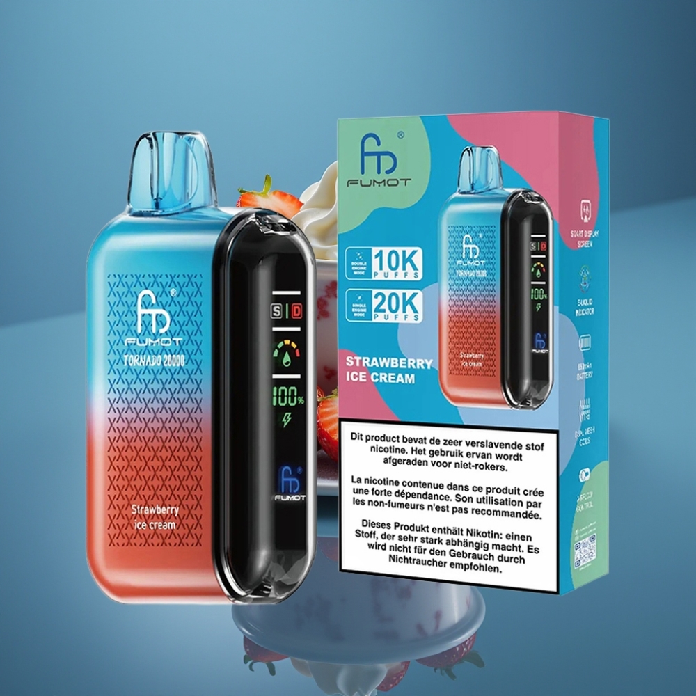 Fumot Tornado 20000 Puffs Dual Mesh Jagoda Sladoled 20ml 850mAh