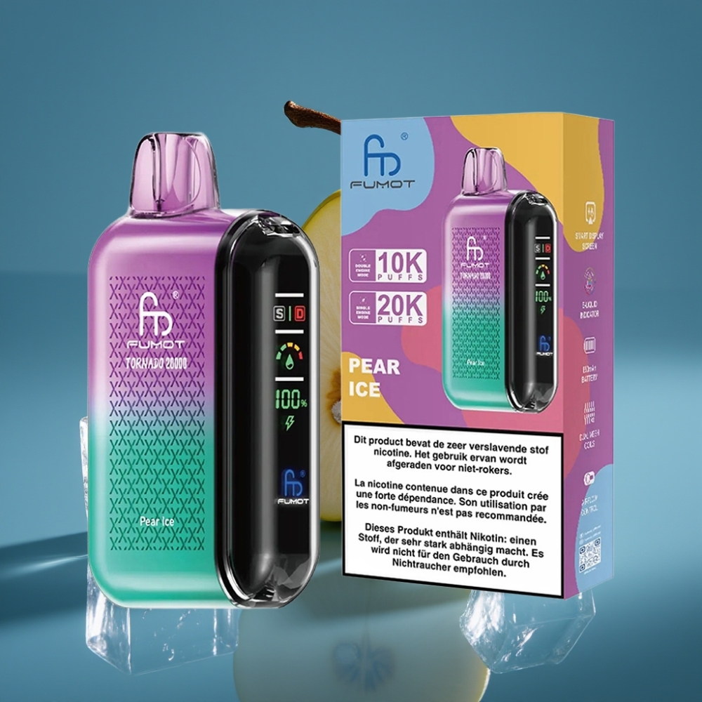 Fumot Tornado 20000 Puffs Dual Mesh Kruška Led Disposable Vape
