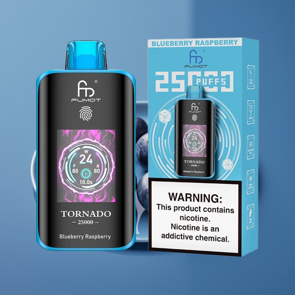 Fumot Tornado 25000 Puffova HD Ekran Plava Malina i Brambora 20ml
