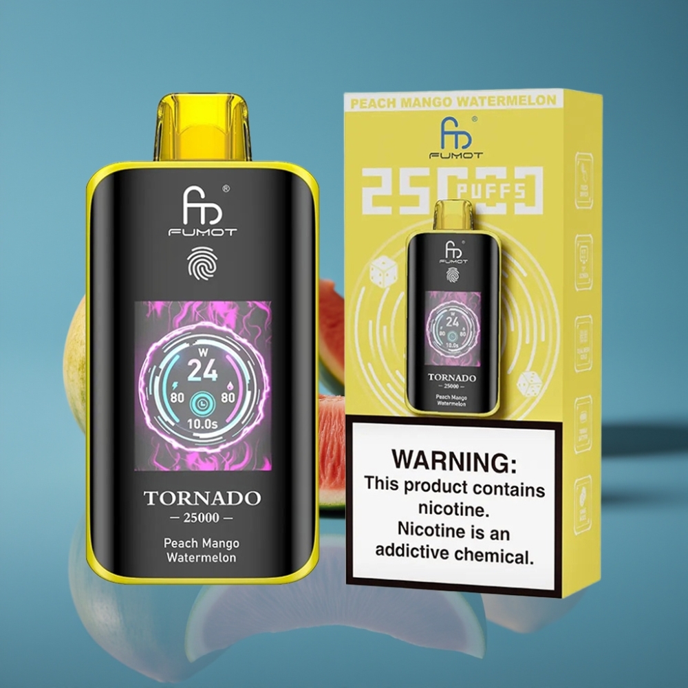 Fumot Tornado 25000 Puffs HD Ekran 700mAh Breskva Mango Lubenica