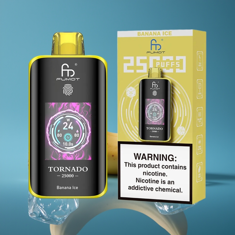 Fumot Tornado 25000 Puffs HD Ekran Banana Ice 20ml Tip-C