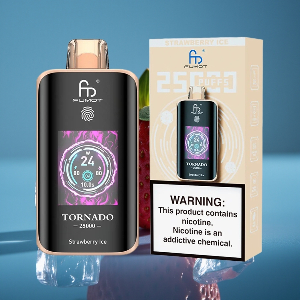 Fumot Tornado 25000 Puffs HD Ekran Jagoda Led Rechargeable 700mAh
