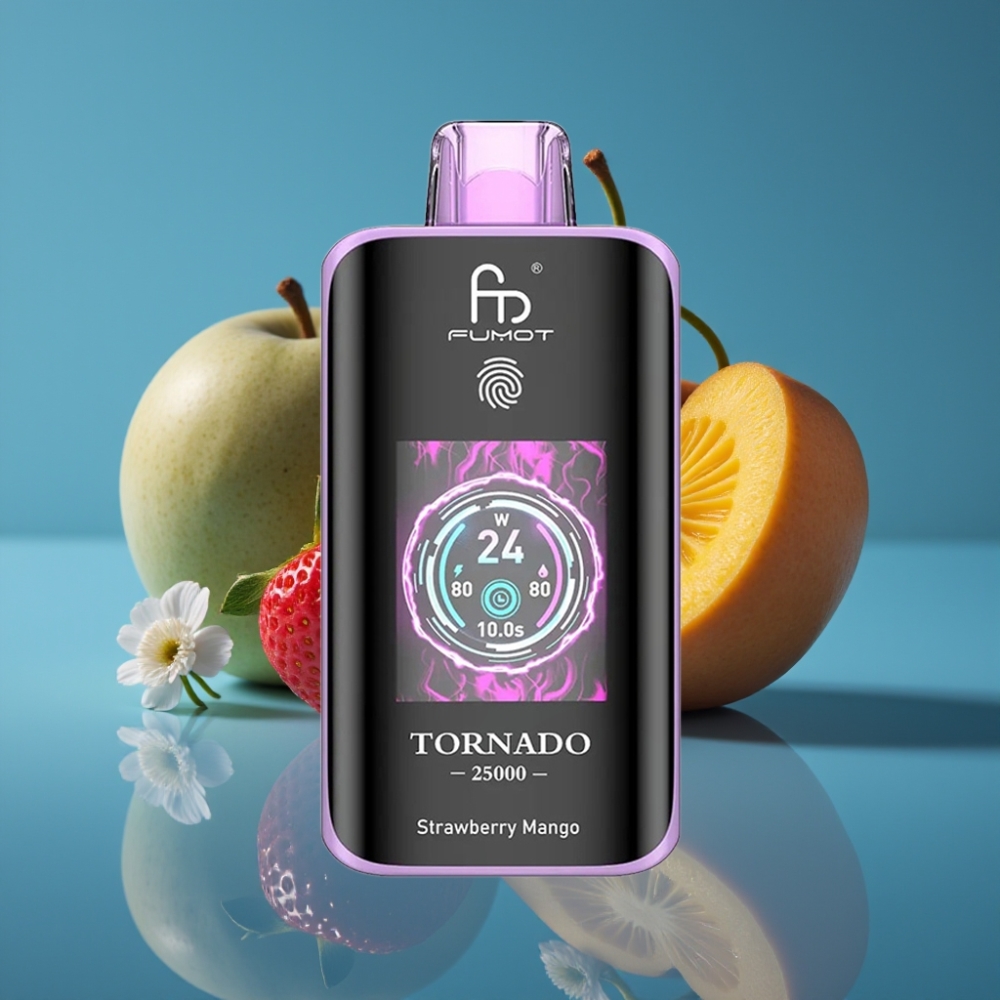 Fumot Tornado 25000 Puffs HD Ekran Jagoda Mango Tip-C Punjenje