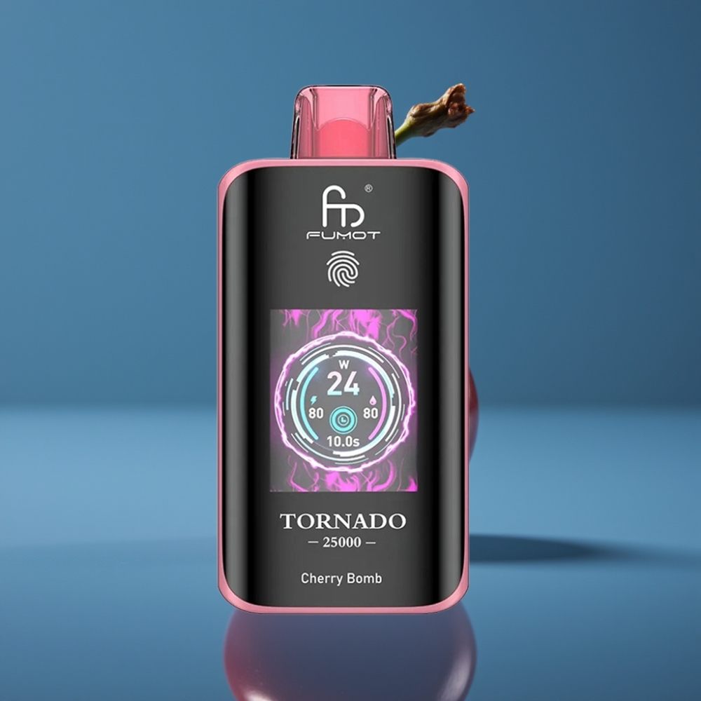 Fumot Tornado 25000 Puffs HD Ekran Tip-C Trešnja Bomb