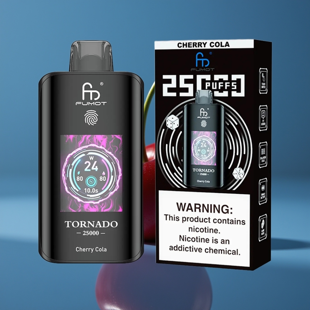 Fumot Tornado 25000 Pufova HD Ekran 700mAh Trešnja Kola