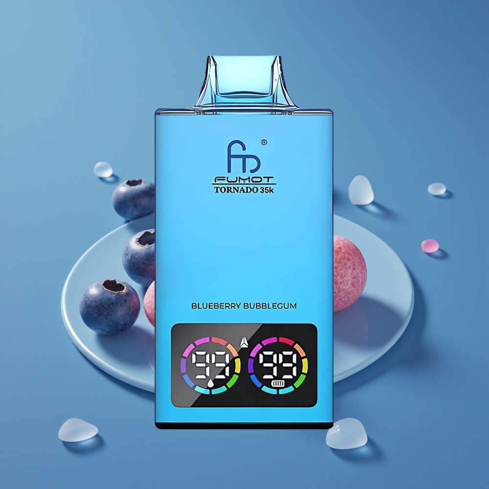 Fumot Tornado 35K Dual Mesh Coil USB-C Plava Bubblegum Disposable Vape