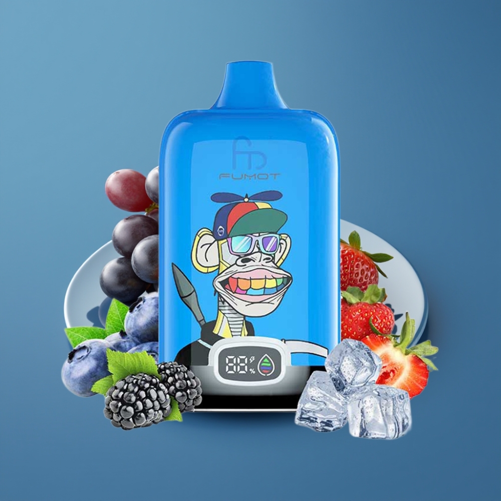 Fumot Tornado Digital Box 12000 Puffs 20ml Jagoda Grožđe MTL Mesh Coil