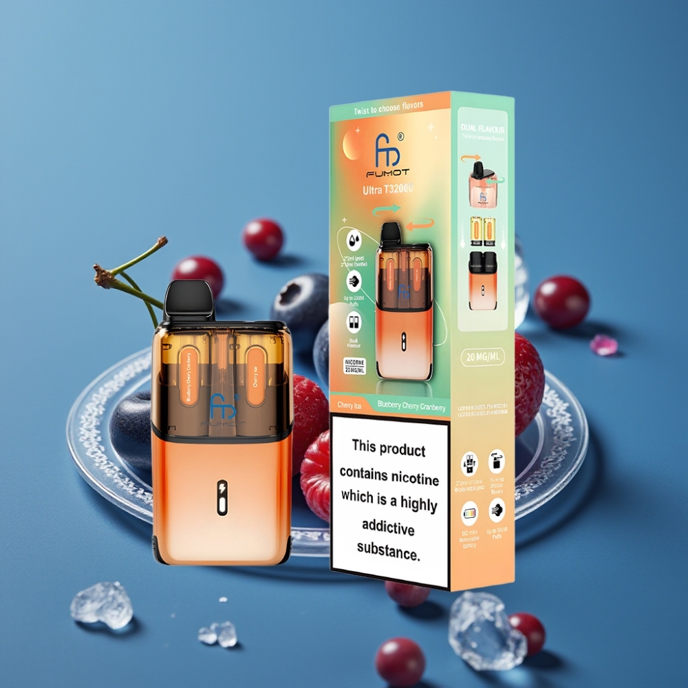 Fumot Ultra T32000 Disposable Vape – Borova Trešnja Brusnica Led (32000 pufova, 800mAh, Type-C)