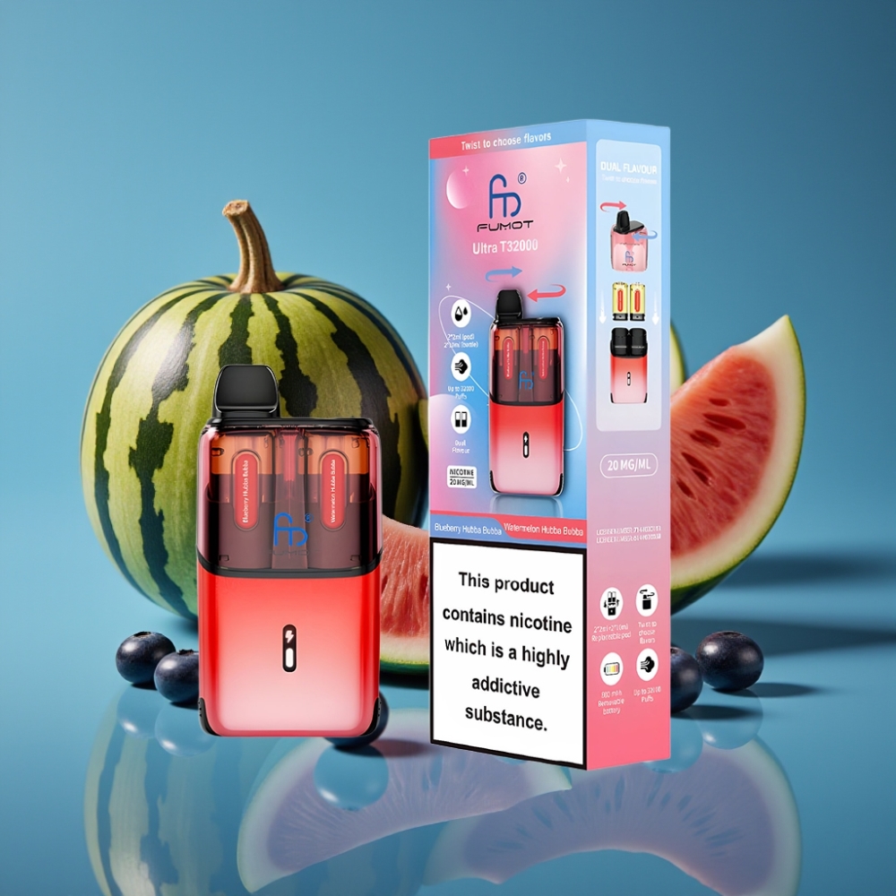 Fumot Ultra T32000 Jednokratna Vape s 800mAh i Type-C Punjenjem - Borovnica Hubba Bubba - Lubenica Hubba Bubba