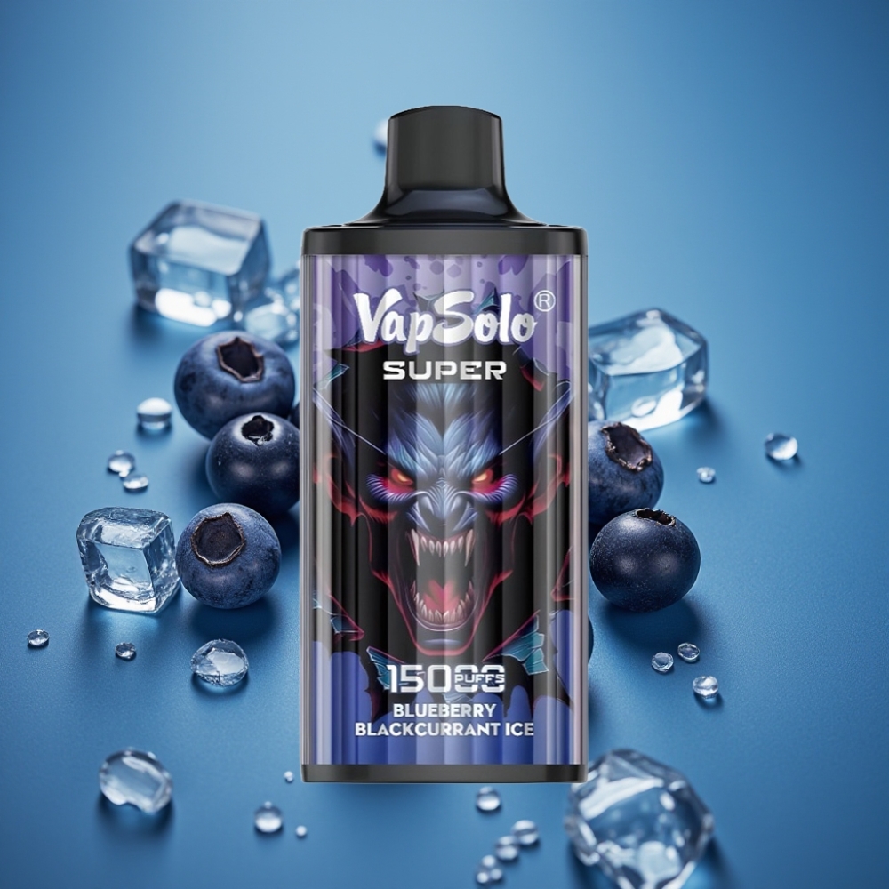 Vapsolo Super 15000 Puffs Disposable Vape Borovnica Ribizla Led 40ml Type-C 850mAh
