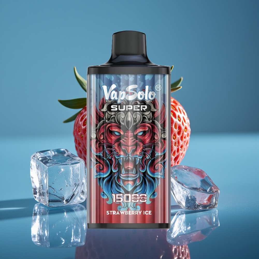 Vapsolo Super 15000 Puffs Jednokratna E-cigareta Jagoda Led 850mAh Type-C