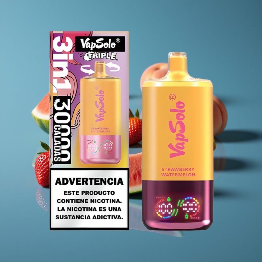 VapSolo Triple 30000 Puffs Jagoda Lubenica & Limun Breskva Disposable Vape