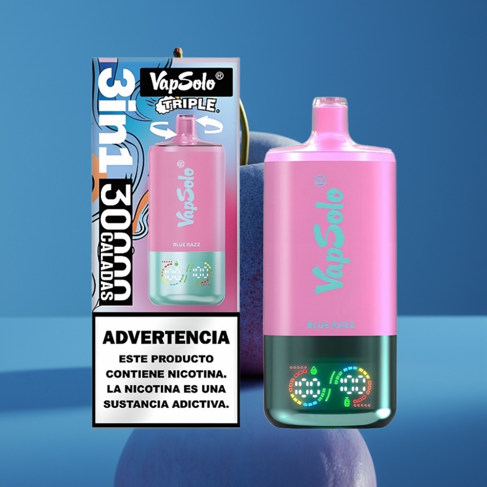 VapSolo Triple 30000 Puffs Plavi Malina 40ml Type-C 20mg/50mg