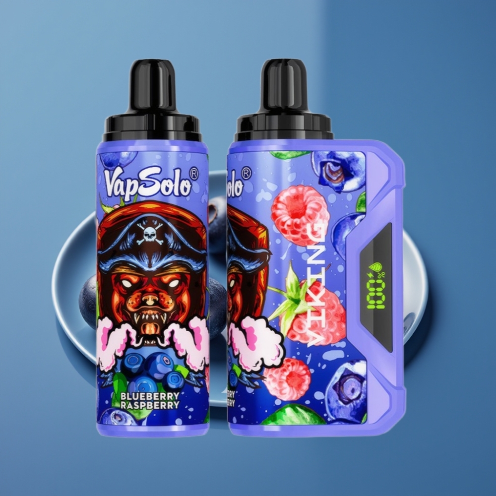 VapSolo VIKING 12000 Puffs Jednokratna Vape Borovnica Malina Tip-C LED