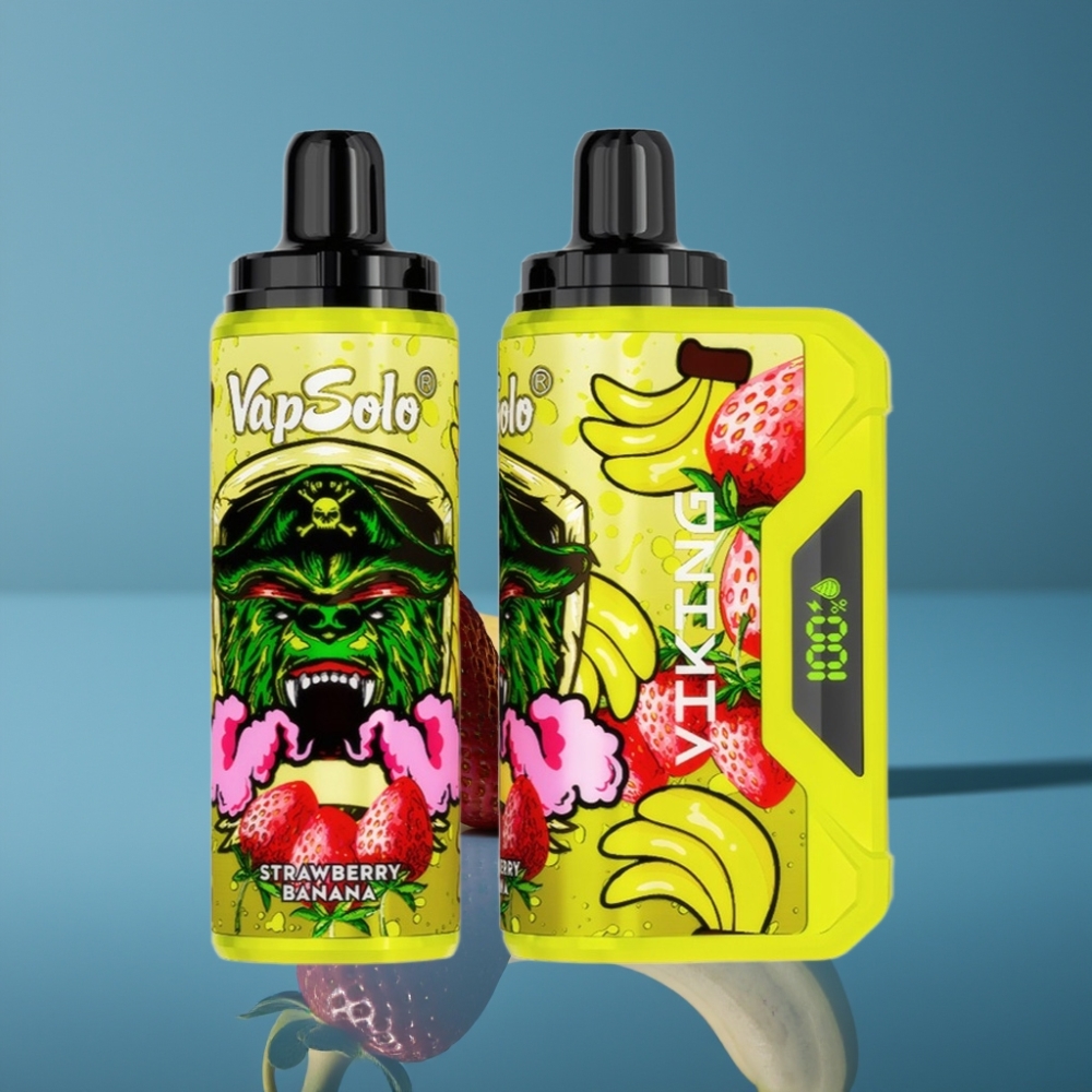 VapSolo VIKING 12000 Puffs Jednokratna Vape Jagoda Banana 22ml Type-C LED